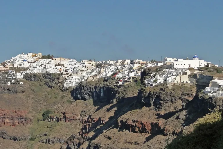 Houses of Imerovigli on the caldera cliffs, Santorini